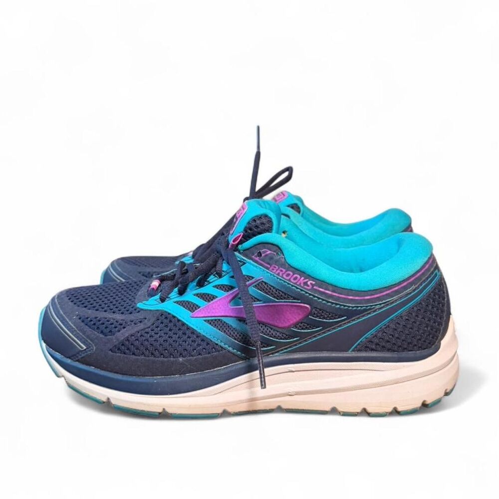 Brooks Addiction 13 Women’s Motion Control Running Shoe Sz 11 Navy/Teal/Purple